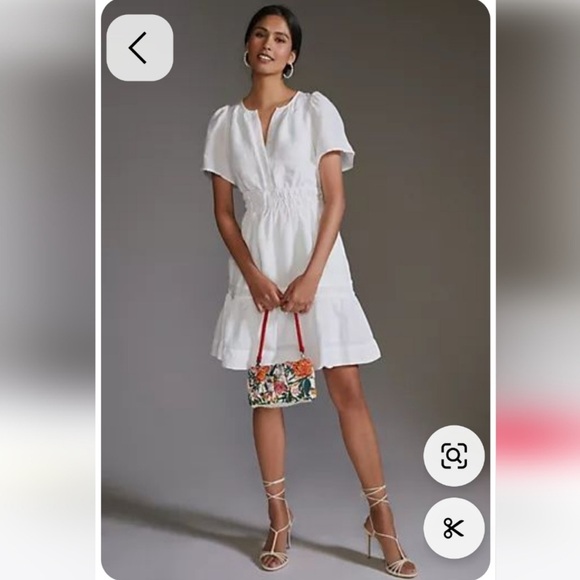 Anthropologie Somerset mini White Dress size medium- hem slightly longer - Picture 2 of 15